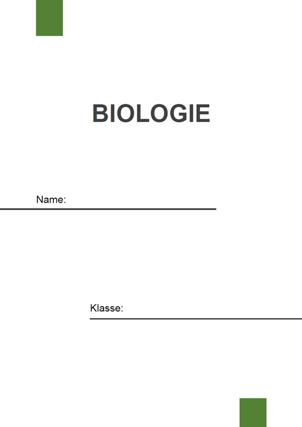 Vorlage / Muster: Biologie Deckblatt 1