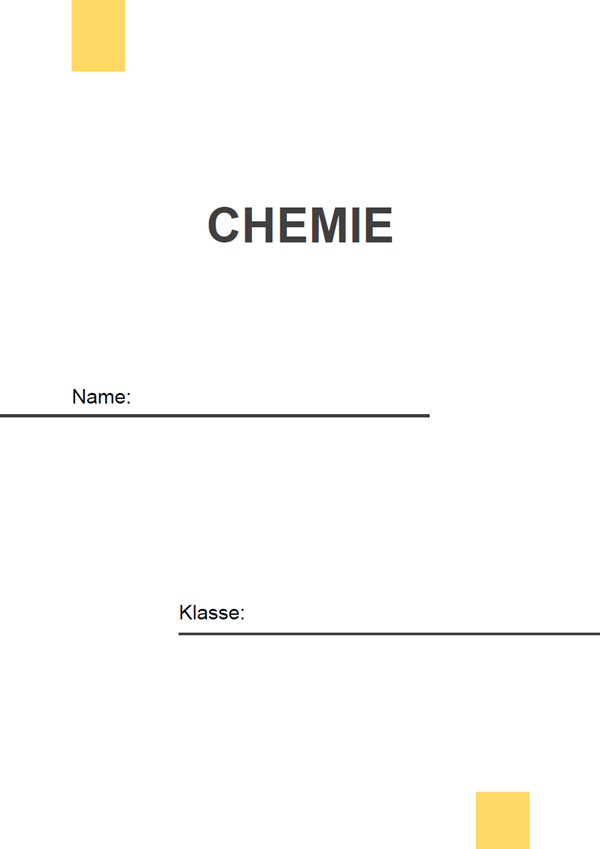 Vorlage / Muster: Chemie Deckblatt 1