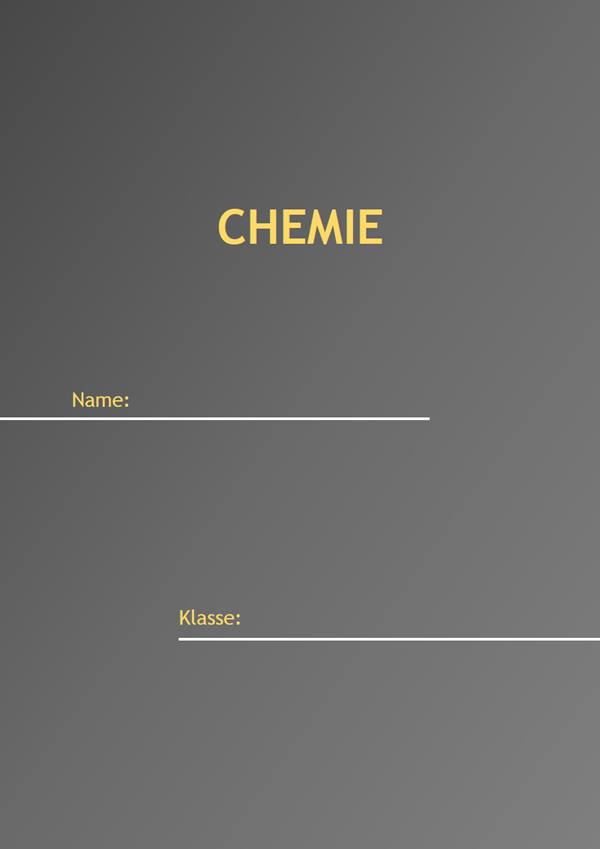 Vorlage / Muster: Chemie Deckblatt 2