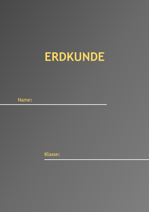 Vorlage / Muster: Erdkunde Deckblatt 2