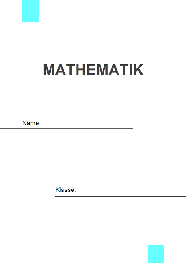 Vorlage / Muster: Mathematik Deckblatt 1