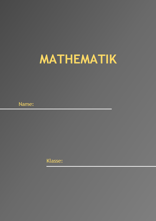 Vorlage / Muster: Mathematik Deckblatt 2