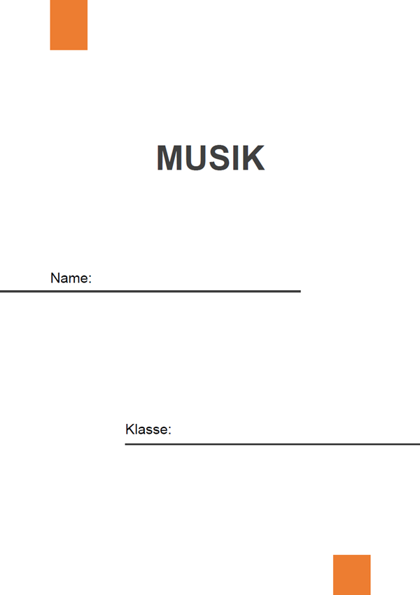 Vorlage / Muster: Musik Deckblatt 1