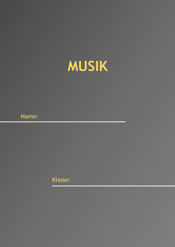 Vorlage / Muster: Musik Deckblatt 2